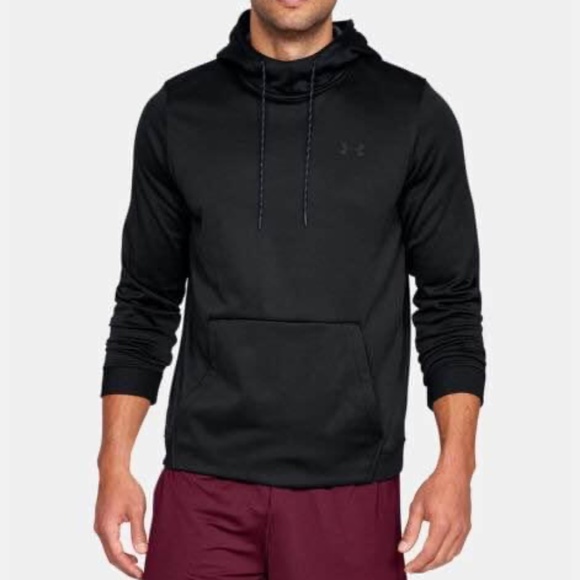 BRAND NEW men under armour fleece solid black hoodie hoody sweater size S - Picture 1 of 5